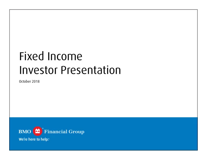 fixed income investor presentation