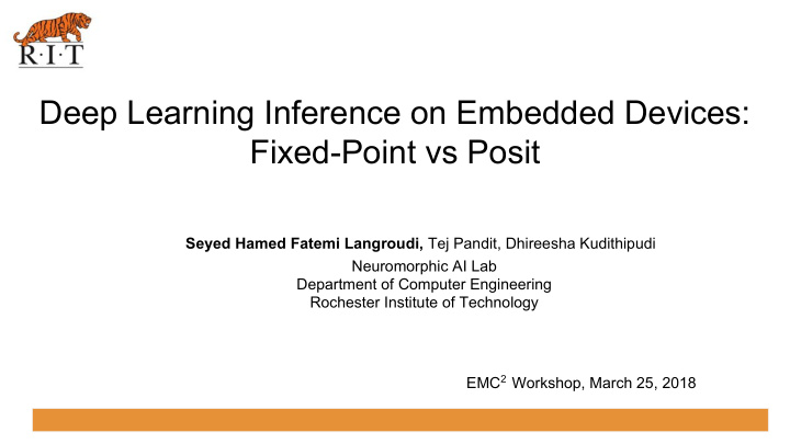 deep learning inference on embedded devices fixed point