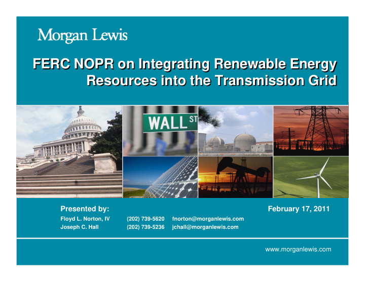 ferc nopr on integrating renewable energy ferc nopr on