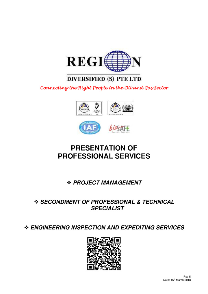 presentation of professional services