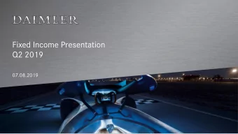 Fixed Income Presentation  Q2 2019  07.08.2019  Financial performance in Q2 2019 affected by model