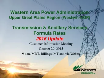 Western Area Power Administration  Upper Great Plains Region (Western-UGP)  Transmission &amp;