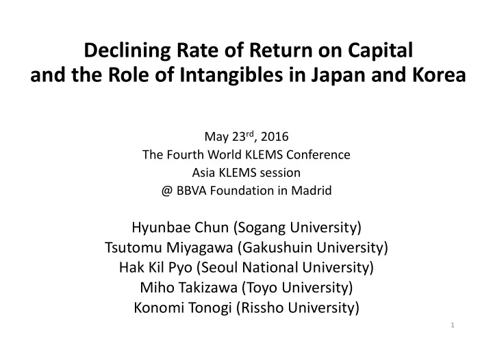 and the role of intangibles in japan and korea