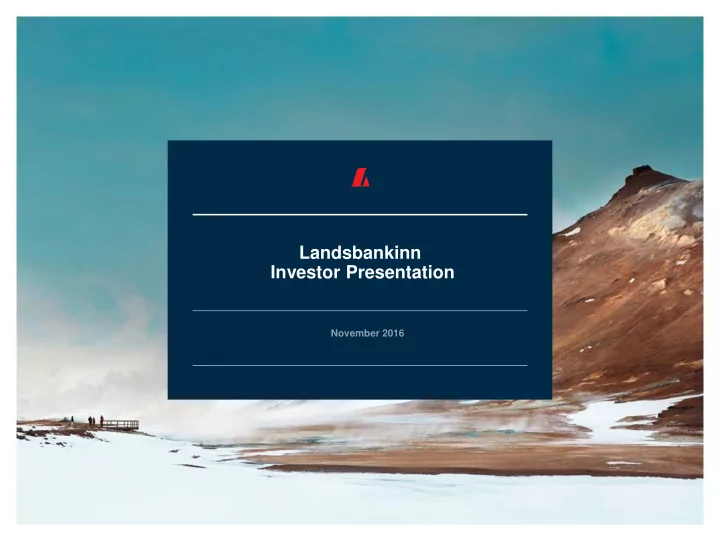 landsbankinn investor presentation