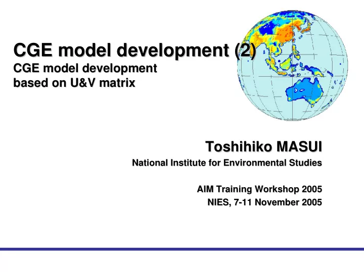 cge model development 2 cge model development 2