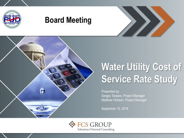 water utility cost of service rate study