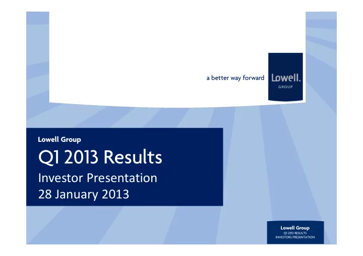 q1 2013 results