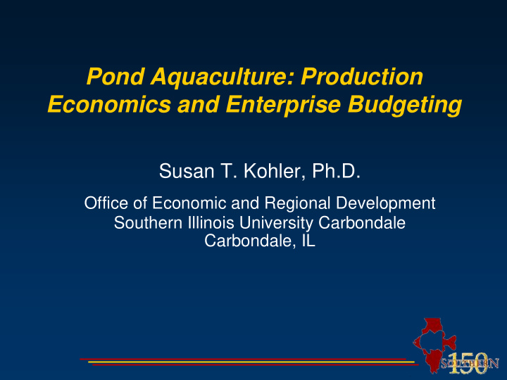 pond aquaculture production economics and enterprise