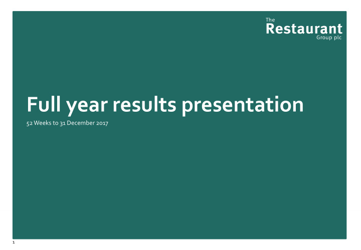 full year results presentation