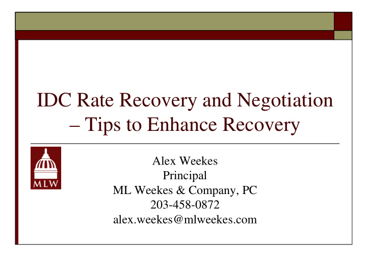 idc rate recovery and negotiation tips to enhance recovery