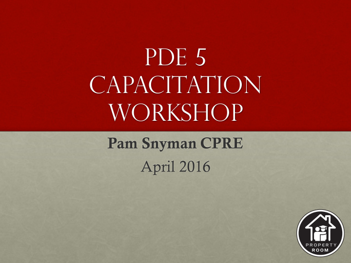 pde 5 capacitation workshop