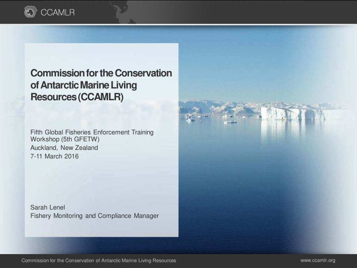 commission for the conservation of antarctic marine