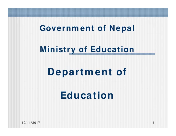 departm ent of education