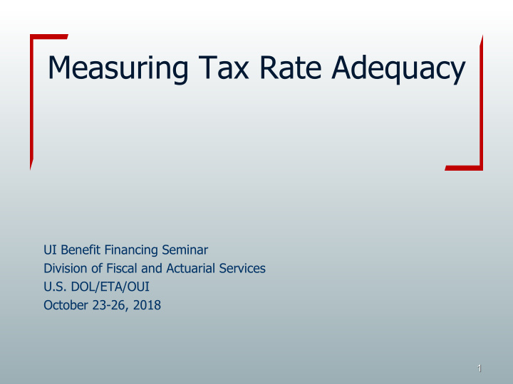 measuring tax rate adequacy