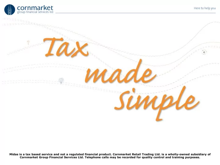midas is a tax based service and not a regulated