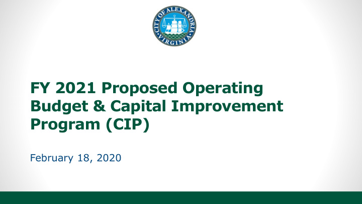 fy 2021 proposed operating budget capital improvement