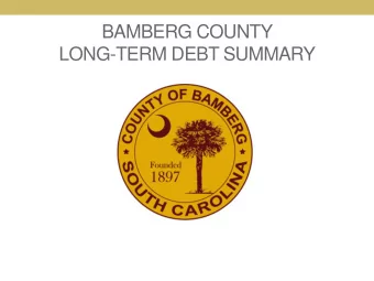 BAMBERG COUNTY  LONG-TERM DEBT SUMMARY  The purpose of this special report is to provide detail