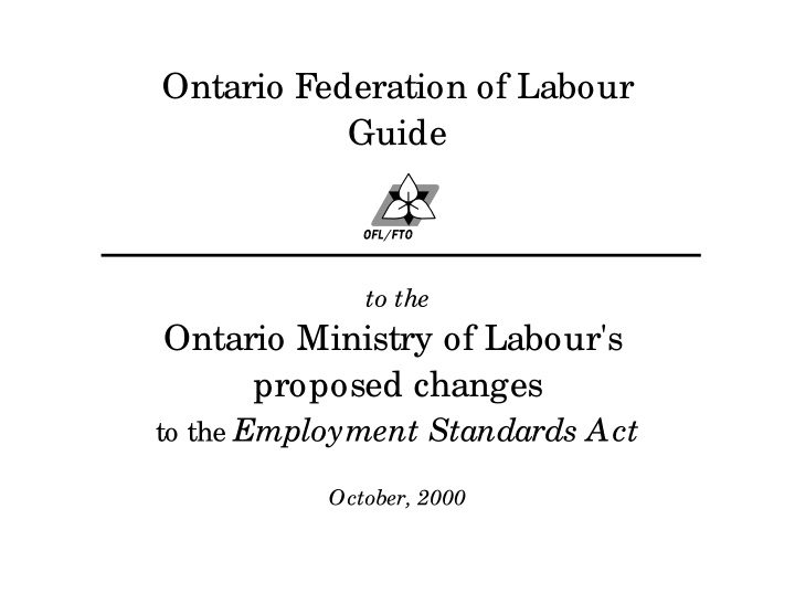 ontario federation of labour guide