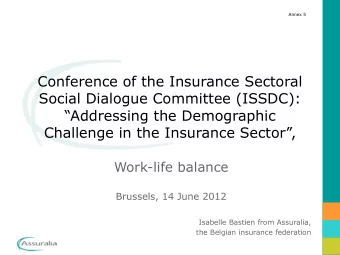 Addressing the Demographic Challenge in the Insurance Sector,  Work-life balance  Brussels,