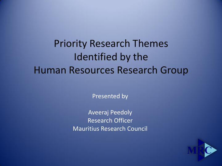 priority research themes