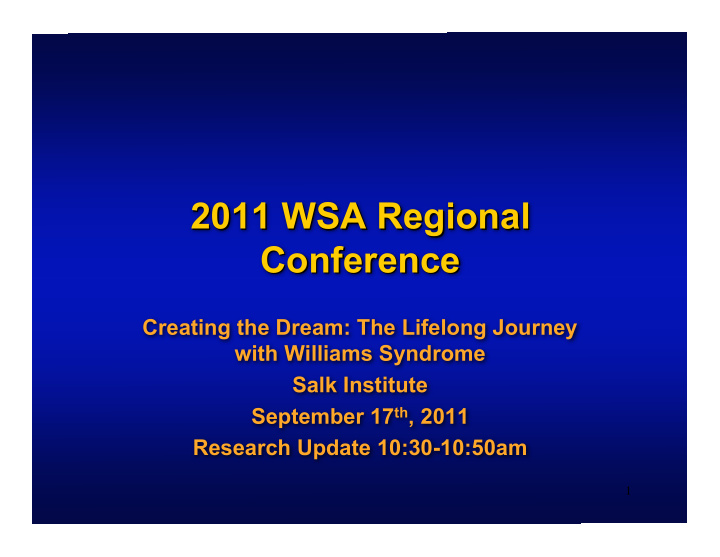 2011 wsa regional 2011 wsa regional conference conference