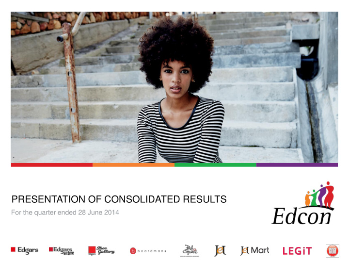 presentation of consolidated results