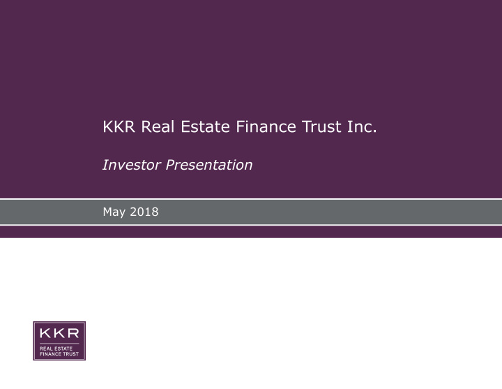 kkr real estate finance trust inc
