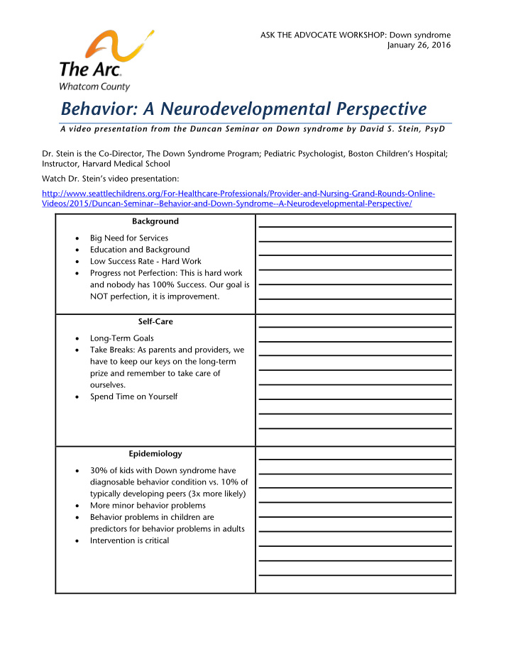 behavior a neurodevelopmental perspective a video