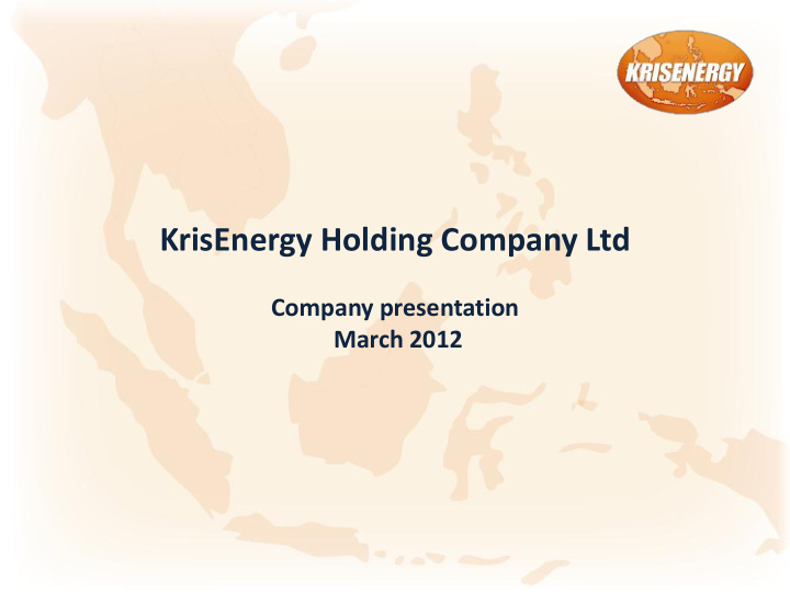 krisenergy holding company ltd