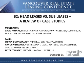 B2:  HEAD  LEASES  VS.  SUB  LEASES        A  REVIEW  OF  CASE