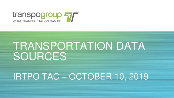 transportation data
