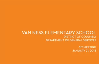 VAN NESS ELEMENTARY SCHOOL  DISTRICT OF COLUMBIA  DEPARTMENT OF GENERAL SERVICES  SIT MEETING
