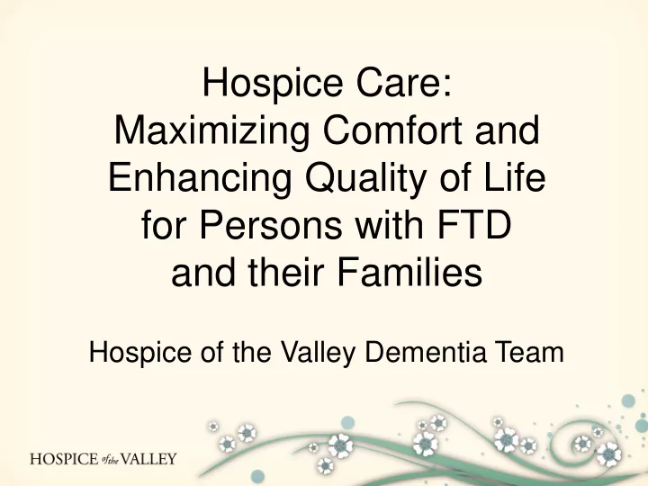 hospice care