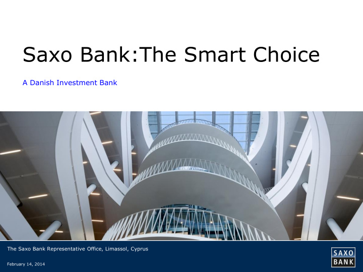 saxo bank the smart choice