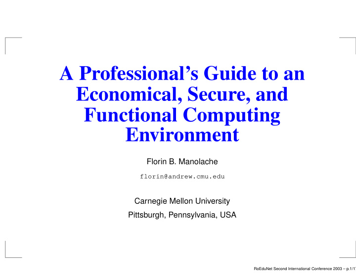 a professional s guide to an economical secure and