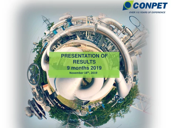 presentation of results 9 months 2019