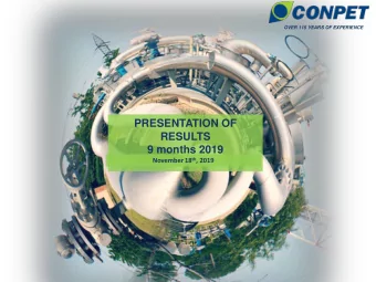 PRESENTATION OF  RESULTS  9 months 2019 November 18 th , 2019  MENTIONS REGARDING THE DOCUMENT