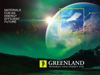 MATERIALS  FOR AN  ENERGY  EFFICIENT  FUTURE October, 2017  Important Notice  This presentation