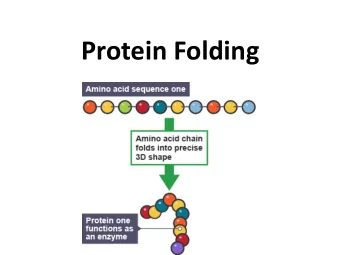 Protein Folding  Protein Folding  Proteins have unique 3-dimensional shapes  created by the
