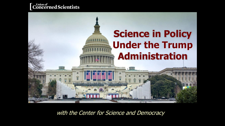 science in policy under the trump administration