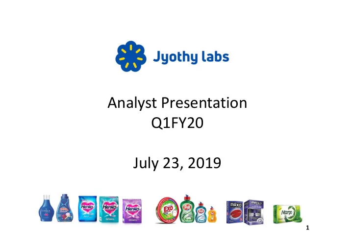 analyst presentation q1fy20 july 23 2019