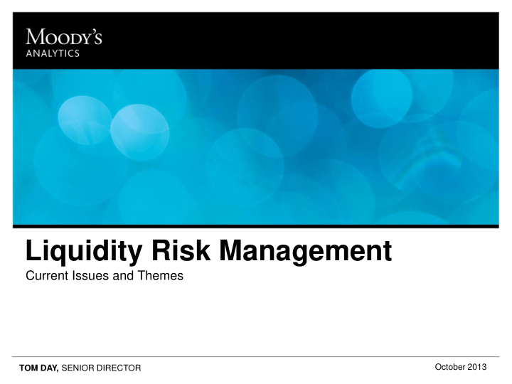 liquidity risk management