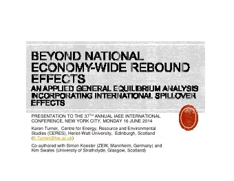 PRESENTATION TO THE 37 TH ANNUAL IAEE INTERNATIONAL  CONFERENCE, NEW YORK CITY, MONDAY 16 JUNE 2014