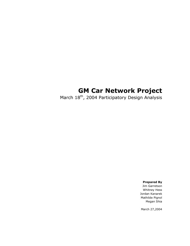 gm car network project