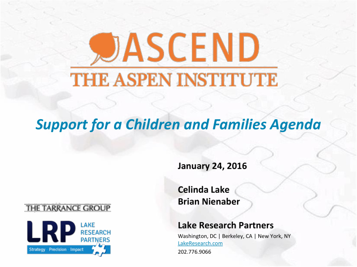 support for a children and families agenda