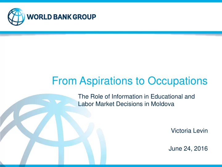 from aspirations to occupations