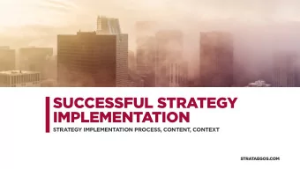 SUCCESSFUL STRATEGY  IMPLEMENTATION  STRATEGY IMPLEMENTATION PROCESS, CONTENT, CONTEXT