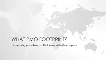 WHAT PMO FOOTPRINT?  Showcasing your mission profile &amp; value to the the company  INTRODUCTION