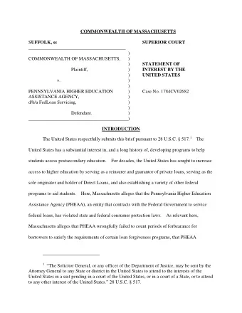 COMMONWEALTH OF MASSACHUSETTS S UFFOLK, ss  SUPERIOR COURT