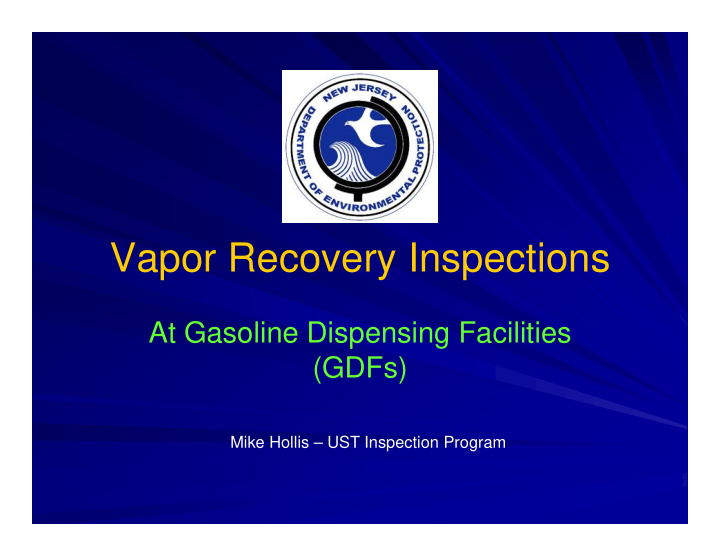 vapor recovery inspections